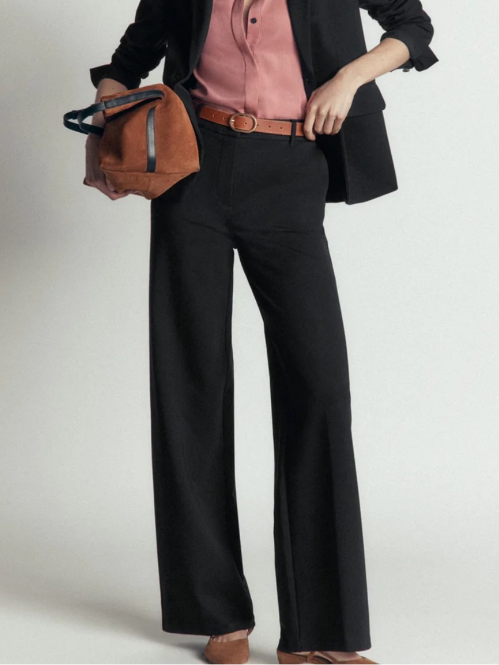 Boden Belgravia Ponte Flared Pants Black Women’s Size 6 P